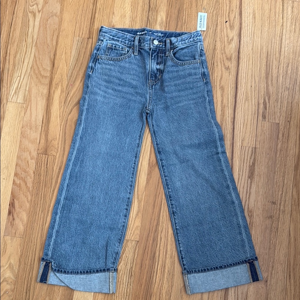 NEW Old Navy Girls 10 High Rise Baggy Wide Leg Jean